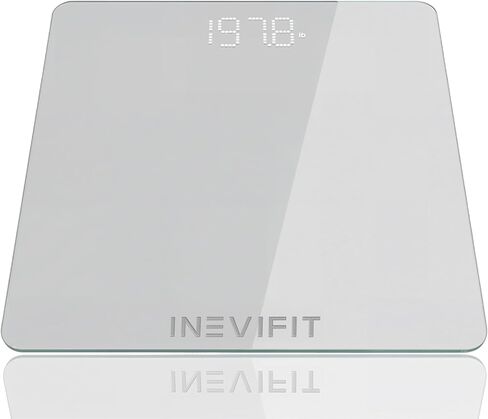 INEVIFIT Bathroom Scale, Highly Accurate Digital Bathroom Body Scale, Measures Weight up to 400 lbs. Includes Batteries in Kuwait