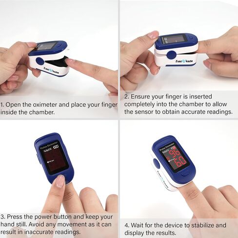 Zacurate 500BL Fingertip Pulse Oximeter Blood Oxygen Saturation Monitor with Batteries and Lanyard Included (Navy Blue) in Kuwait