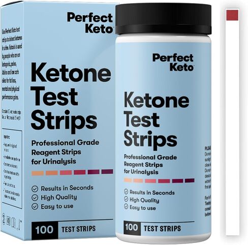 Perfect Keto Test Strips - Best for Testing Ketones in Urine on Low Carb Ketogenic Diet, Ketosis Home Urinalysis Tester Kit, 100 CT in Kuwait