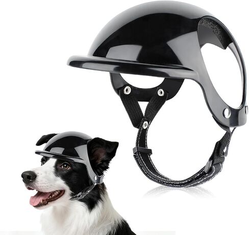 Extra Small Dog Helmet with Ear Holes - Adjustable, Lightweight, Hard Black Puppy Helmet for Outdoor Activities/Motorcycle/Bike in Saudi Arabia