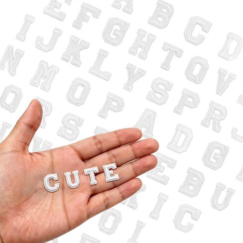 130PCS Iron on Letters Patches, 0.7inch Small Embroidered Letters Patches 5 Sets from A to Z for Clothing, Hat, Backpack - 0.7in White in Saudi Arabia