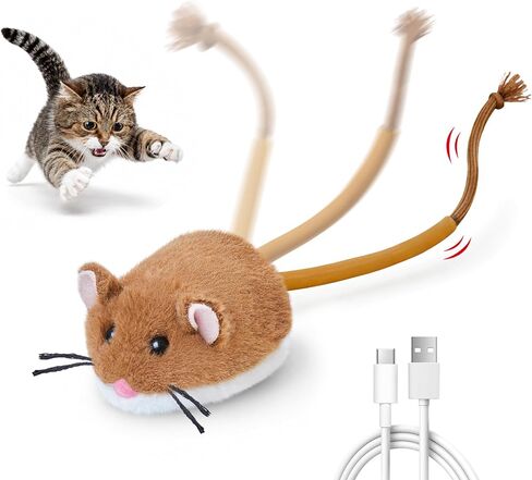 Potaroma Interactive Cat Toy Rechargeable Motion Activated Rolling Mouse in Kuwait