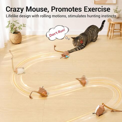 Potaroma Interactive Cat Toy Rechargeable Motion Activated Rolling Mouse in Kuwait