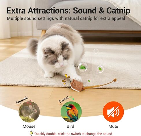 Potaroma Interactive Cat Toy Rechargeable Motion Activated Rolling Mouse in Kuwait