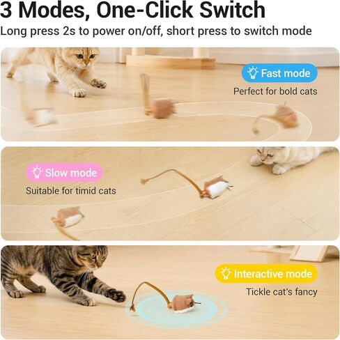 Potaroma Interactive Cat Toy Rechargeable Motion Activated Rolling Mouse in Kuwait