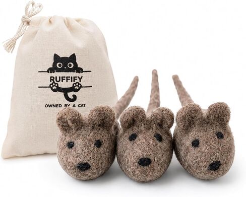 Cat Mice Toy 3 Pack, Felt Mouse Toy for Indoor Cats, No Catnip in Kuwait