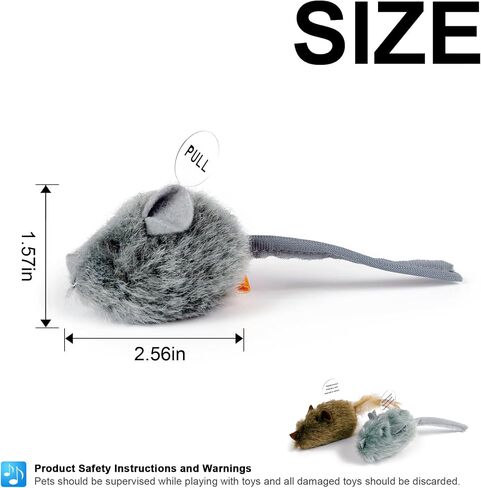 TTcat 2 Pack Squeaky Furry Mouse Cat Toys with Silvervine, Realistic Fluffy Mice Kitten Interactive Hunting Toy, Noise-Making Cat Prey Toy for Indoor Cats, Boredom Relief Teaser Chew Toy. in Saudi Arabia