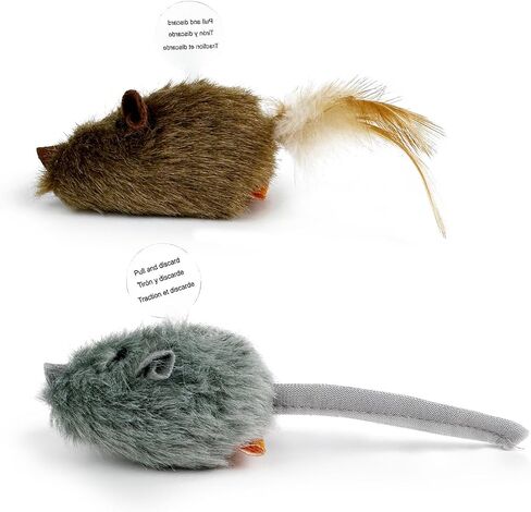TTcat 2 Pack Squeaky Furry Mouse Cat Toys with Silvervine, Realistic Fluffy Mice Kitten Interactive Hunting Toy, Noise-Making Cat Prey Toy for Indoor Cats, Boredom Relief Teaser Chew Toy. in Saudi Arabia