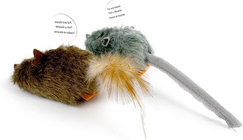 TTcat 2 Pack Squeaky Furry Mouse Cat Toys with Silvervine, Realistic Fluffy Mice Kitten Interactive Hunting Toy, Noise-Making Cat Prey Toy for Indoor Cats, Boredom Relief Teaser Chew Toy. in Saudi Arabia