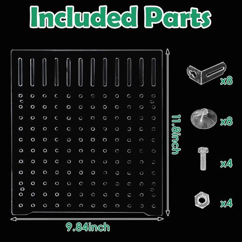 PINVNBY Fish Tank Divider Size: 30 x 25 cm/11.81 x 9.84 in Acrylic Aquarium Divider with 8 PCS Suction Cups, Transparent Fish Tank Separator for Betta Fish in Kuwait