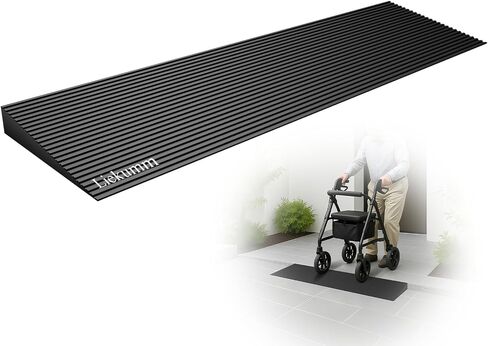 LIEKUMM 0.6" Rise Solid Rubber Threshold Ramp, 1500 LBS Capacity, 35.4" Wide Non-Slip Wheelchair Ramp for Doorway Indoor or Outdoor, Bathroom, Garage and Supermarket Entrance, Cuttable in Kuwait