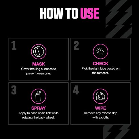 Muc-Off Dry Motorcycle Chain Lube, 13.5 fl oz - Motorcycle Chain Lubricant, Chain Wax for Dry Conditions - Motorcycle Chain Oil for On and Off-Road in Kuwait