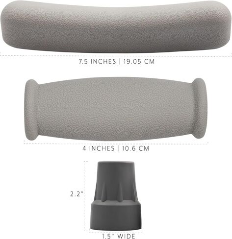 Cornucopia Replacement Crutch Parts Set, Comfortable Gray Rubber Pads Underarm Cushions, Hand Grips, and Feet Caps, Fits Standard Aluminum Crutches (6-Piece Set)… in Kuwait