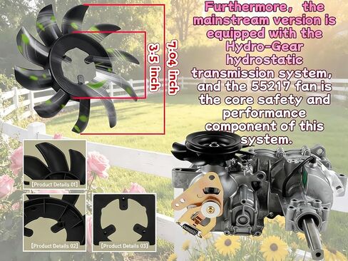 55217 7 Inch 10 Blade Transmission Cooling Fan for Hustler Raptor Mowers in Saudi Arabia