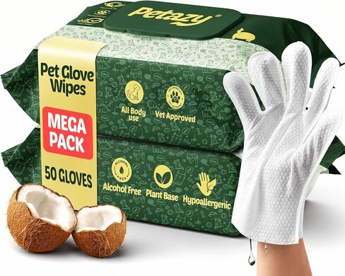 Petazy Pet Glove Wipes for Dogs & Cats - Paws, Ears & Butt Cleaning, 25 pk in Kuwait