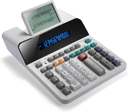 شارب الة حاسبة طباعة بدون ورق EL-1901 مع فحص وتصحيح، شاشة LCD أساسية مكونة من 12 رقمًا، تعمل بنفس وظيفة الآلة الحاسبة / الاضافة مع شاشة LCD قابلة للتمرير بدلاً من الورق in Kuwait