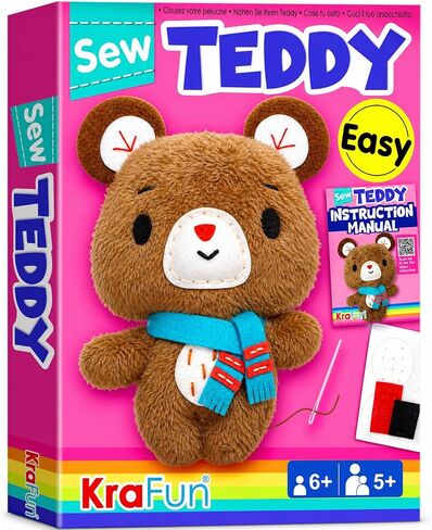 KRAFUN Beginner Sewing Kit, Sew Kitten & Mouse, Pre-Cut Felt, Kids Ages 5+ in Saudi Arabia