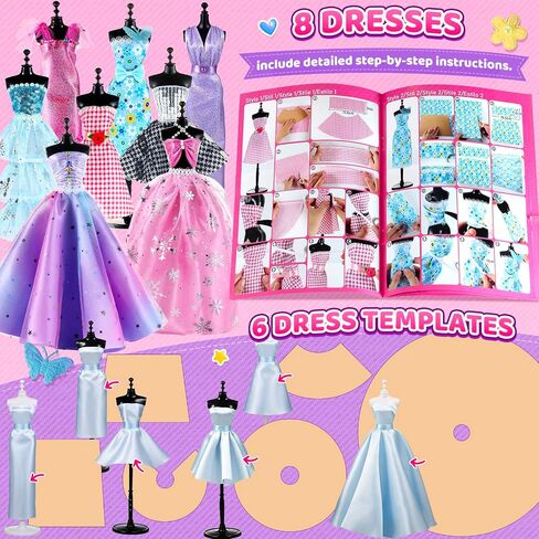 1200+Pcs Fashion Designer Kits for Girls with 8 Mannequins and Tutorial in Kuwait