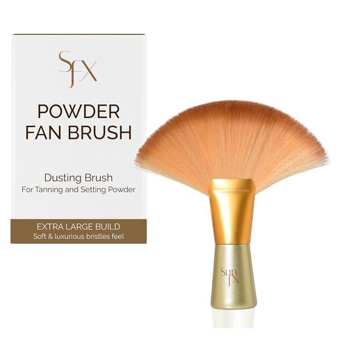 SunFX Finishing Powder Brush | Large Professional Fan Brush for Salon Use | Perfect For Spray Tan Powder in Kuwait