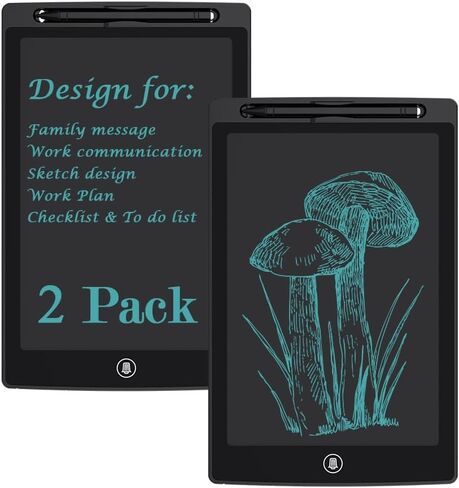 [2 Pack] [TIQUS] 10 Inch LCD Writing Tablet Pad Ewriter Electronic Board and MeMO Notes for and Adults at Home School and Office Middle Stylus [Black] in Saudi Arabia