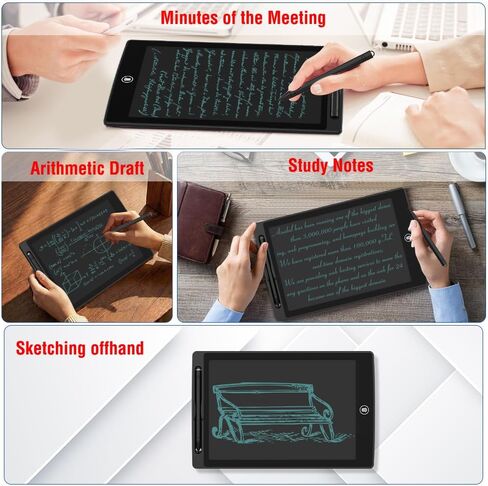 [2 Pack] [TIQUS] 10 Inch LCD Writing Tablet Pad Ewriter Electronic Board and MeMO Notes for and Adults at Home School and Office Middle Stylus [Black] in Saudi Arabia