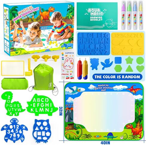 Water Doodle Mat, 40 x 32 Inch Mess Free Drawing Mat, Educational Toy for 3 4 5 6 7 8 Years Old Boys Girls, Neon Color Mat Doodle Board Writing Drawing Toys Holiday Christmas Birthday Gifts in Saudi Arabia