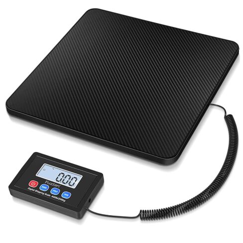 Fuzion Digital Shipping Scale, 440lbs x 1oz High Accuracy Postal Scale, Hold/Tare Function, Manual/Auto Off LCD Display, Lightweight Scale for Packages/Luggage/Home, Battery & AC Adapter Included in Kuwait