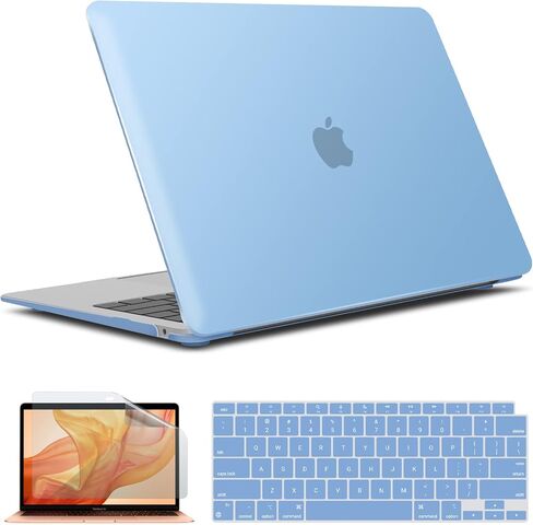 IBenzer متوافق مع حافظة MacBook Air 13 بوصة 2022 2021 2020 M1 A2337 A2179 A1932، حافظة صلبة وغطاء لوحة مفاتيح وفيلم شاشة لجهاز Mac Air 13 مع معرف اللمس، شفاف كريستالي، AT13CYCL+2 in Kuwait