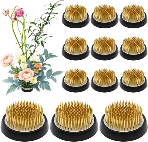 12Pcs 1.34 Inch Flower Frogs, Round Brass Floral Pin Frogs Stem Holder in Saudi Arabia