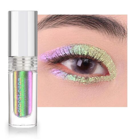CHARMACY Duochrome Eyeshadow Liquid, Intense Multicolor Shifting, Long Lasting Glitter Eyeshadow, Metallic Pigments Sparkling Shiny Liquid Eye Makeup, 1.6g (#02) in Kuwait