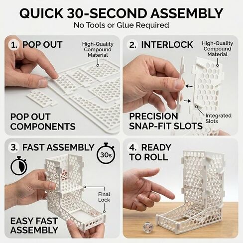 Portable Credit Card Size DIY Dice Tower Kit for D&D RPG Board Games, Ultra-Thin Collapsible Cardboard Dice Roller Tower, Emergency Gift for Gamers Travel Accessories in Saudi Arabia