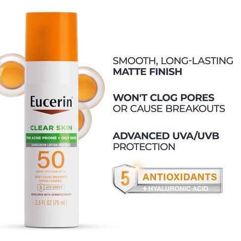 لوشن الوقاية من الشمس للوجه بعامل حماية من الشمس SPF 50 من يوسيرين مع معادن ماصة للزيت، زجاجة بحجم 2.5 أونصة سائلة in Kuwait