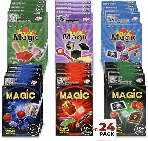 Playkidz 24 Packs of Magic Trick for Kids - Party Favors Magic Set with Over 15 Tricks Each, Made Simple, Magician Pretend Play, Birthday, Indoor/Outdoor Fun Games in Kuwait