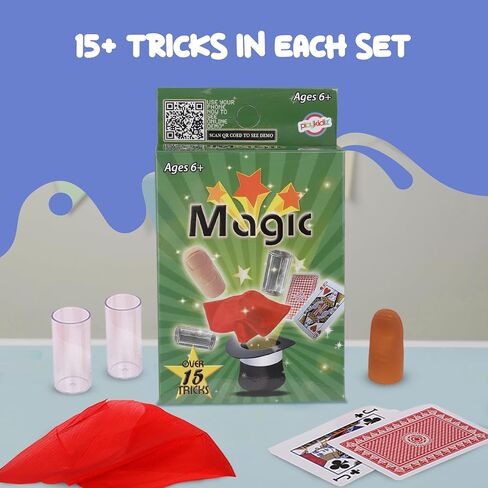 Playkidz 24 Packs of Magic Trick for Kids - Party Favors Magic Set with Over 15 Tricks Each, Made Simple, Magician Pretend Play, Birthday, Indoor/Outdoor Fun Games in Kuwait