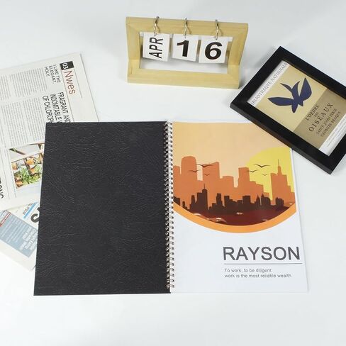 غطاء تجليد ورقي Rayson LBC230G، غطاء تجليد جلدي 12 مل، 8-1/2 × 11 بوصة أغطية تجليد جلدية للعرض باللون الأزرق، 100/عبوة in Kuwait