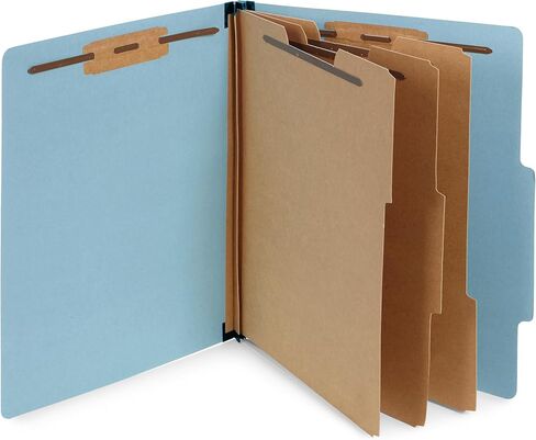 Blue Summit Supplies Light Blue Classification Folders, 3 Dividers, Letter Size with 2 Inch Tyvek Expansions, 8 Section Light Blue Classification Folder, 10 Pack in Kuwait