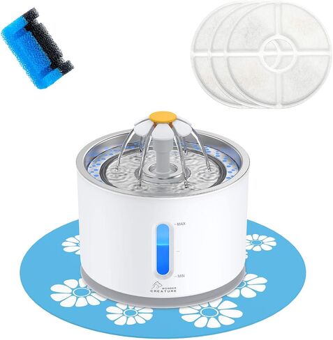 Wonder Creature Cat Water Fountain Stainless Steel Lid 81oz/2.4L-3 Filters in Kuwait