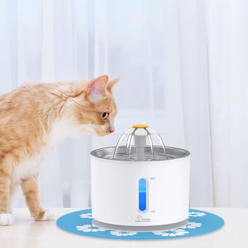 Wonder Creature Cat Water Fountain Stainless Steel Lid 81oz/2.4L-3 Filters in Kuwait