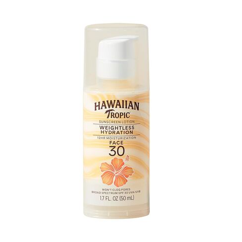Hawaiian Tropic Weightless Hydration Lotion Sunscreen for Face SPF 30, 1.7oz | Travel Size Sunscreen, Oil Free Face Sunscreen, Sunblock Face, Mini Sunscreen SPF 30, 1.7oz in Kuwait