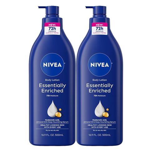 NIVEA Essentially Enriched Body Lotion for Dry Skin, Pack of 2, 16.9 Fl Oz Pump Bottles in Saudi Arabia