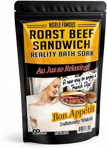 Roast Beef Sandwich Bath Soak – Amber Bath Salts Luxury Bath Funny Girlfriend Gifts for Best Friends Bath and Body Gifts for Men Sea Salts Funny Spa Gifts for Men Weird Gifts Au Jus French Dip in Kuwait