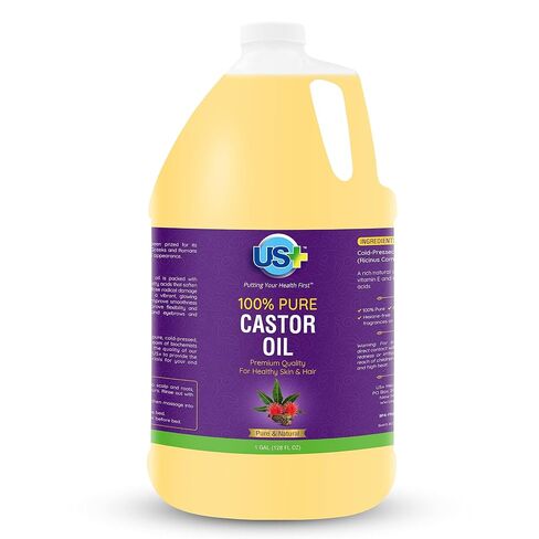 100% Pure Castor Oil - Cold-pressed, Unrefined, Hexane-free - Premium Quality - USP Grade (1 Gallon) in Kuwait