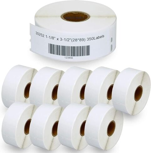 BETCKEY - ملصقات متعددة الأغراض متوافقة مع DYMO 30330 (3/4 بوصة × 2 بوصة) - متوافقة مع DYMO Labelwriter 450، 4XL، غير مناسبة 550 و5XL [10 لفات/5000 ملصق] in Kuwait