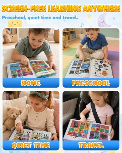 500 Words Sound Book for Kids,English Interactive Educational Toy with 31 Themes,31 Themes Touch Activated Audio Book for Vocabulary Development and Early Education in Kuwait