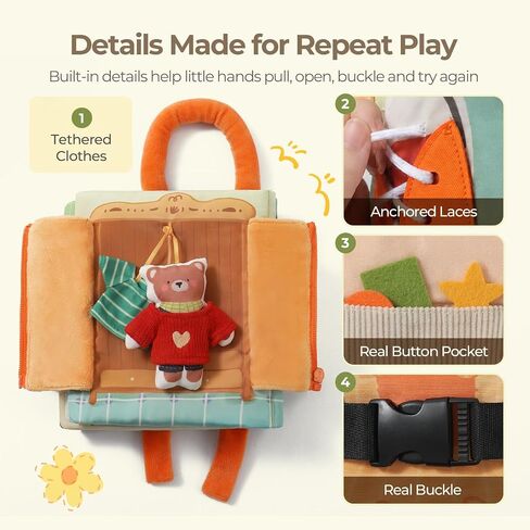 let's make Busy Book for Toddler 1-3, Quiet Activity Book with Movable Bear in Saudi Arabia