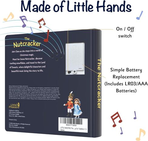 LITTLE MAESTRO The Nutcracker – The Complete Musical Collection, Musical Books for Toddlers, 28-Button Music Book, Musical Toys for Toddlers 1-3 in Saudi Arabia