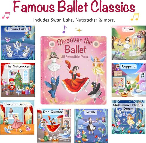 LITTLE MAESTRO Discover the Ballet – 28 Famous Ballet Pieces, Musical Books for Toddlers, 28-Button Music Book, Musical Toys for Toddlers 1-3 in Saudi Arabia