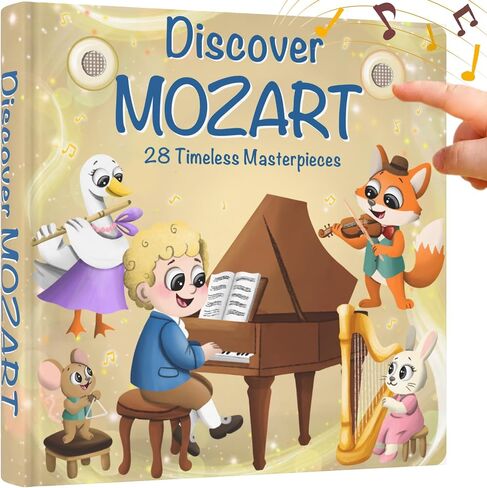 LITTLE MAESTRO Discover Mozart – 28 Timeless Masterpieces, Musical Books for Toddlers, 28-Button Music Book, Musical Toys for Toddlers 1-3 in Saudi Arabia