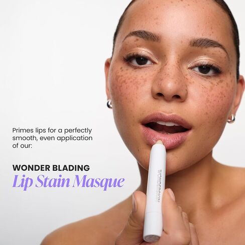 Wonderskin 3-in-1 Lip Scrub Exfoliator & Moisturizer, Lip Exfoliator Scrub, Hydrating Balm for Soft, Nourished, Flake-Free Lips with One-Step Prep, 0.10oz in Saudi Arabia