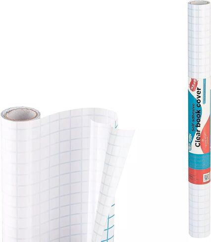 Contact Paper Clear, 13.5" x 5-Feet, Transparent Self Adhesive Book and Textbook Covers for Paperbacks and Hard Covers, Plastic Protective Covering Contact Paper Roll, Acid Free – by Enday in Kuwait